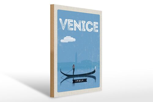 Holzschild Reise 30x40cm Venice Venedig malerisches Bild