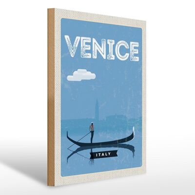 Cartel de madera viaje 30x40cm Venecia Cuadro pintoresco de Venecia