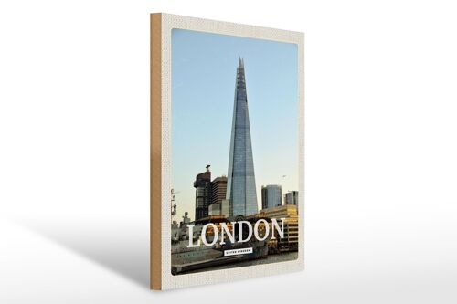 Holzschild Reise 30x40cm London Stadt United Kingdom