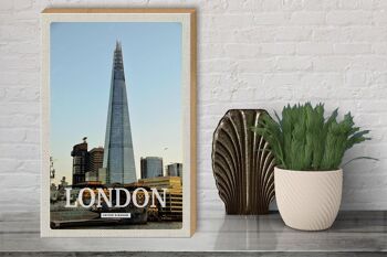 Panneau en bois voyage 30x40cm Londres ville Royaume-Uni 3