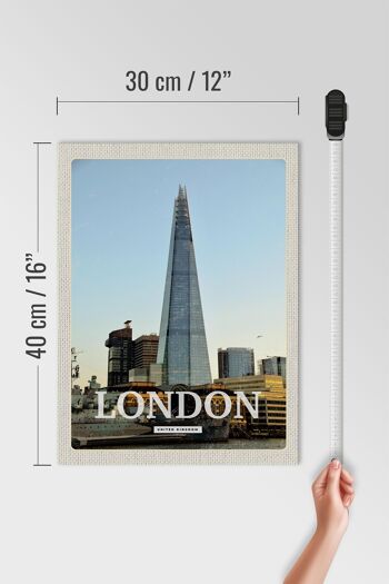 Panneau en bois voyage 30x40cm Londres ville Royaume-Uni 4