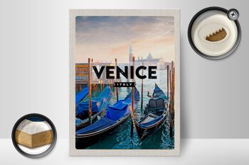 Panneau en bois voyage 30x40cm Venise Venise bateaux mer cadeau 2