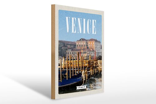 Holzschild Reise 30x40cm Venice Italy Venedig Italien Retro