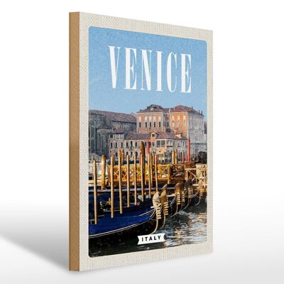 Holzschild Reise 30x40cm Venice Italy Venedig Italien Retro