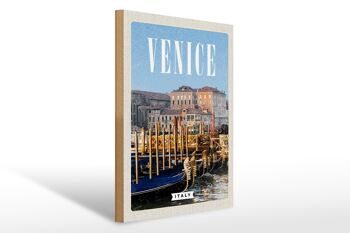 Panneau en bois voyage 30x40cm Venise Italie Venise Italie Rétro 1