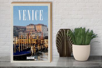 Panneau en bois voyage 30x40cm Venise Italie Venise Italie Rétro 3