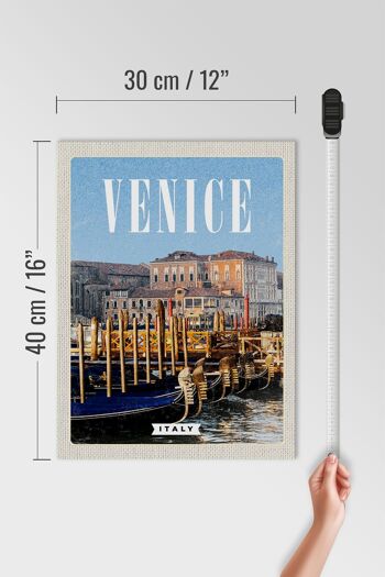 Panneau en bois voyage 30x40cm Venise Italie Venise Italie Rétro 4