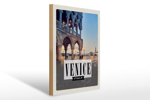 Holzschild Reise 30x40cm Venice Venedig Panorama Poster