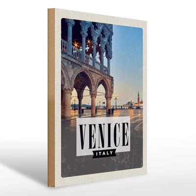 Cartello in legno da viaggio 30x40 cm Venezia Poster panorama di Venezia