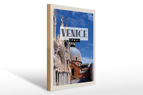 Holzschild Reise 30x40cm Venice Italien Architektur
