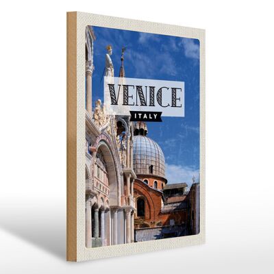 Cartello in legno da viaggio 30x40 cm Architettura Venezia Italia