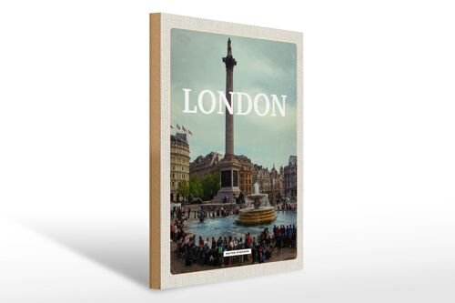 Holzschild Reise 30x40cm London England Mittelalter Bild