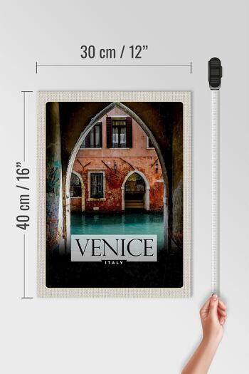 Panneau en bois voyage 30x40cm Venise Italie panorama fluvial 4