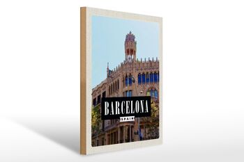 Panneau en bois voyage 30x40cm Barcelone Espagne Sargrada voyage 1