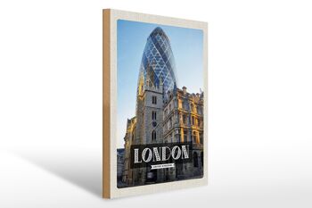 Panneau en bois voyage 30x40cm architecture Londres Royaume-Uni 1