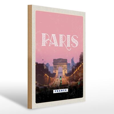 Panneau en bois voyage 30x40cm Paris France voyage architecture