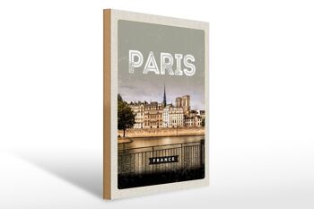 Panneau en bois voyage 30x40cm Paris France architecture 1