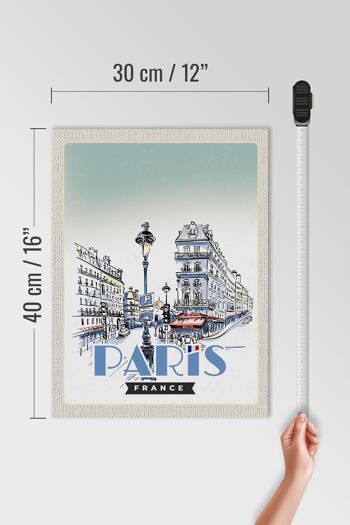 Panneau en bois voyage 30x40cm Paris France tableau d'art ville 4
