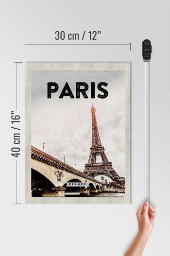Panneau en bois voyage 30x40cm Paris France Tour Eiffel tourisme 4