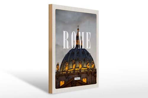 Holzschild Reise 30x40cm Rom Italien St. Peter's Basilica