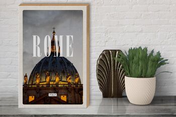 Panneau en bois voyage 30x40cm Rome Italie St. Basilique Pierre 3