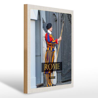 Cartello in legno da viaggio 30x40 cm Roma Italia viaggio guardia giurata