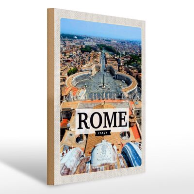 Wooden sign travel 30x40cm Rome Italy St. Peter's Square Vatican