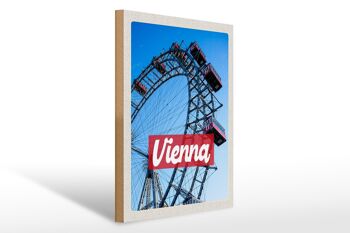 Panneau en bois voyage 30x40cm Vienne Autriche Prater voyage de vacances 1