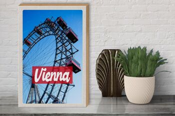 Panneau en bois voyage 30x40cm Vienne Autriche Prater voyage de vacances 3