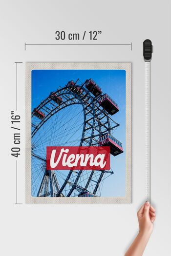 Panneau en bois voyage 30x40cm Vienne Autriche Prater voyage de vacances 4