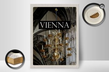 Panneau en bois voyage 30x40cm lustre Vienne Autriche 2