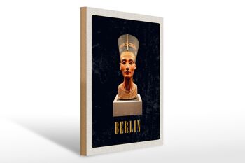 Panneau en bois voyage 30x40cm Berlin DE Museum Buste Néfertiti 1