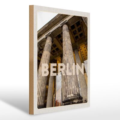 Cartel de madera viaje 30x40cm Berlín DE Puerta de Brandenburgo