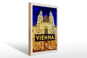 Panneau en bois voyage 30x40cm Vienne Autriche Cathédrale Saint-Étienne 1