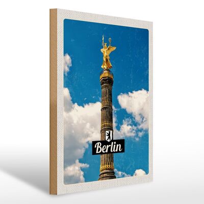 Cartel de madera viaje 30x40cm Berlín DE destino de viaje Columna de la Victoria