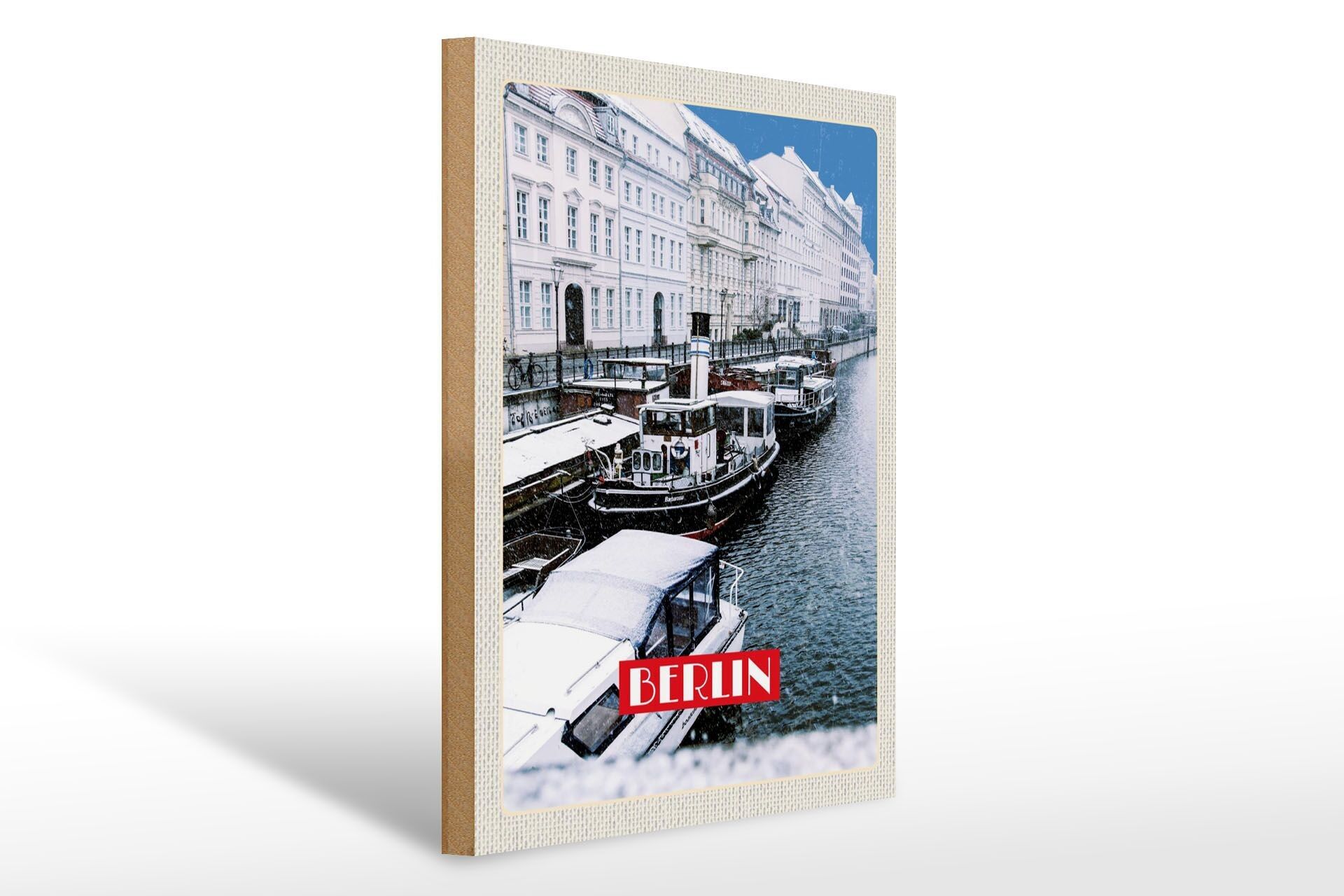 Panneau en bois voyage 30x40cm Berlin DE Spree Île aux Musées