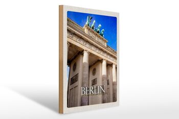 Panneau en bois voyage 30x40cm Berlin DE Brandenburg Gate Trip 1