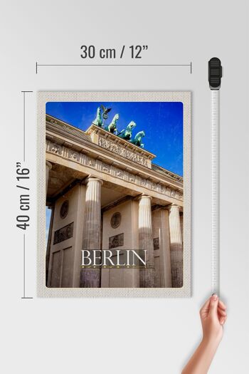 Panneau en bois voyage 30x40cm Berlin DE Brandenburg Gate Trip 4