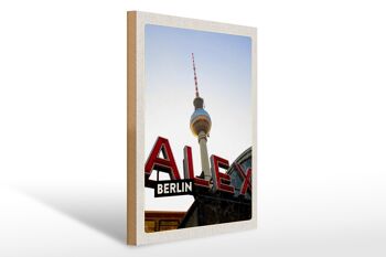 Panneau en bois voyage 30x40cm Berlin Allemagne Alex Funkturm 1