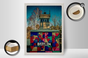 Panneau en bois voyage 30x40cm Berlin Allemagne peinture colorée 2