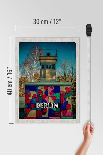 Panneau en bois voyage 30x40cm Berlin Allemagne peinture colorée 4