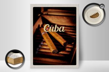 Panneau en bois voyage 30x40cm Cuba Caraïbes cigarette cubaine 2