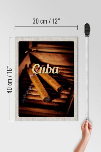 Panneau en bois voyage 30x40cm Cuba Caraïbes cigarette cubaine 4