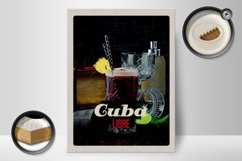 Panneau en bois voyage 30x40cm Cuba Libre Bois Cocktail 2