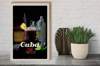 Panneau en bois voyage 30x40cm Cuba Libre Bois Cocktail 3