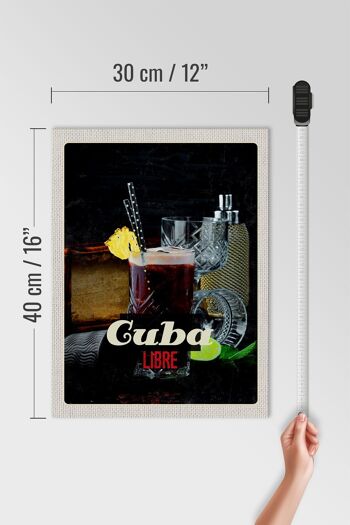 Panneau en bois voyage 30x40cm Cuba Libre Bois Cocktail 4