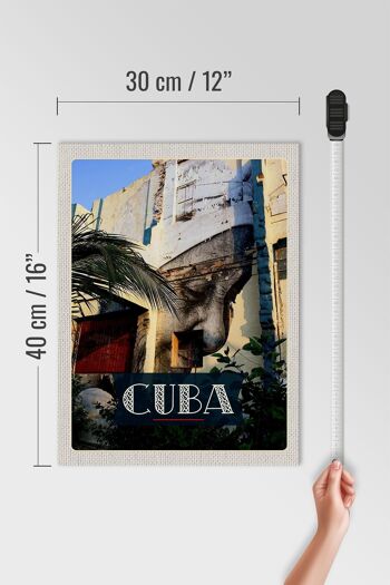 Panneau en bois voyage 30x40cm Cuba Caraïbes peinture sur mur de maison 4