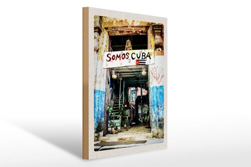 Holzschild Reise 30x40cm Cuba Karibik Somos Reise Urlaub