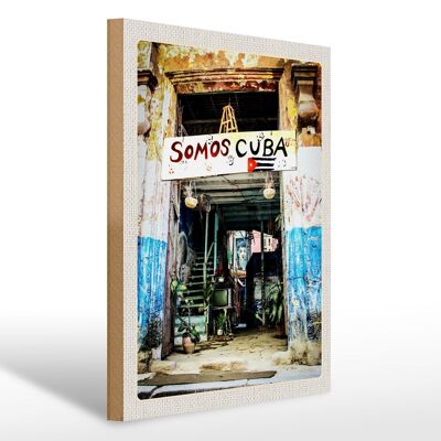Cartello in legno da viaggio 30x40 cm Cuba Caraibi Somos viaggio vacanza
