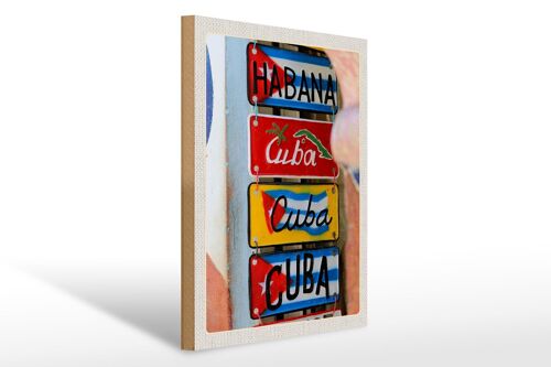 Holzschild Reise 30x40cm Cuba Karibik Habana Reiseziel